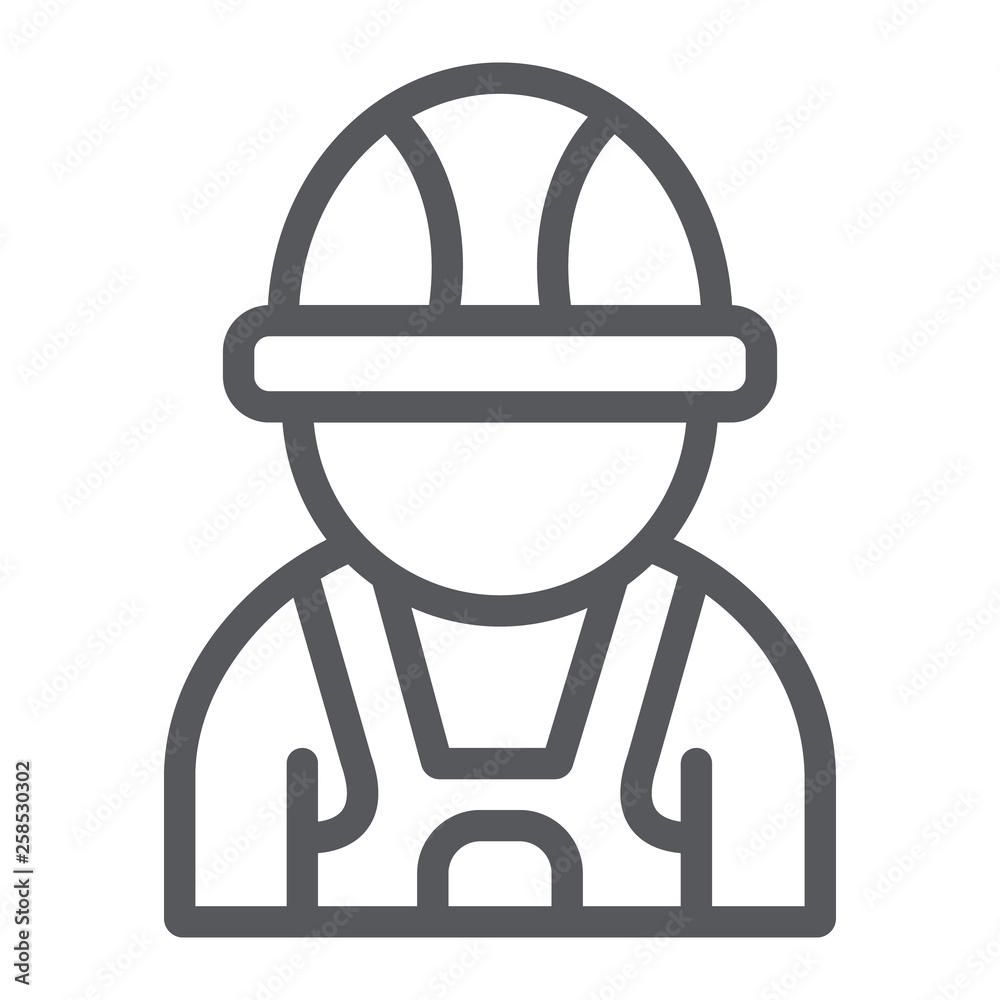 Auto mechanic line icon, car and person, repairman sign, vector graphics, a linear pattern on a white background. Auto mechanic line icon, car and person, repairman sign, vector graphics, a linear pattern on a white background.