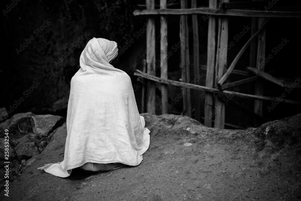 Religion people in Lalibela Ethiopian