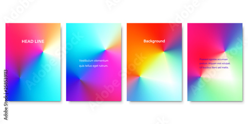 Set of Colorful Conical Gradient Backgrounds. Minimalistic Cover Design for Branding, Banners, Posters and Brochures. EPS10 Vector.
