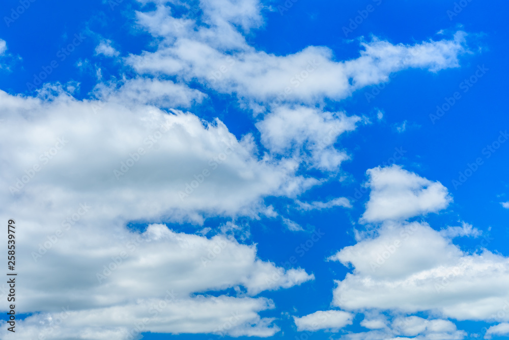Fototapeta premium White fluffy clouds in a blue sky