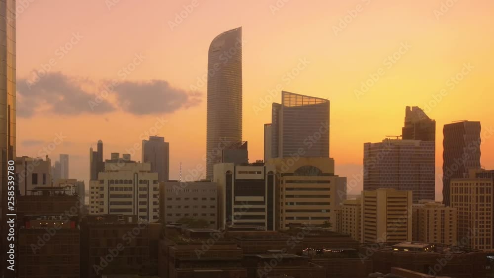 View of modern skyscrapers skyline, offices and towers in Abu Dhabi city View of modern skyscrapers skyline, offices and towers in Abu Dhabi city