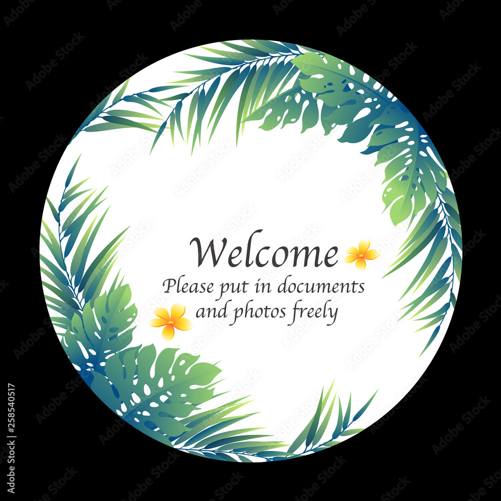 Tropical plant decoration frame, Tropical plant decoration frame,