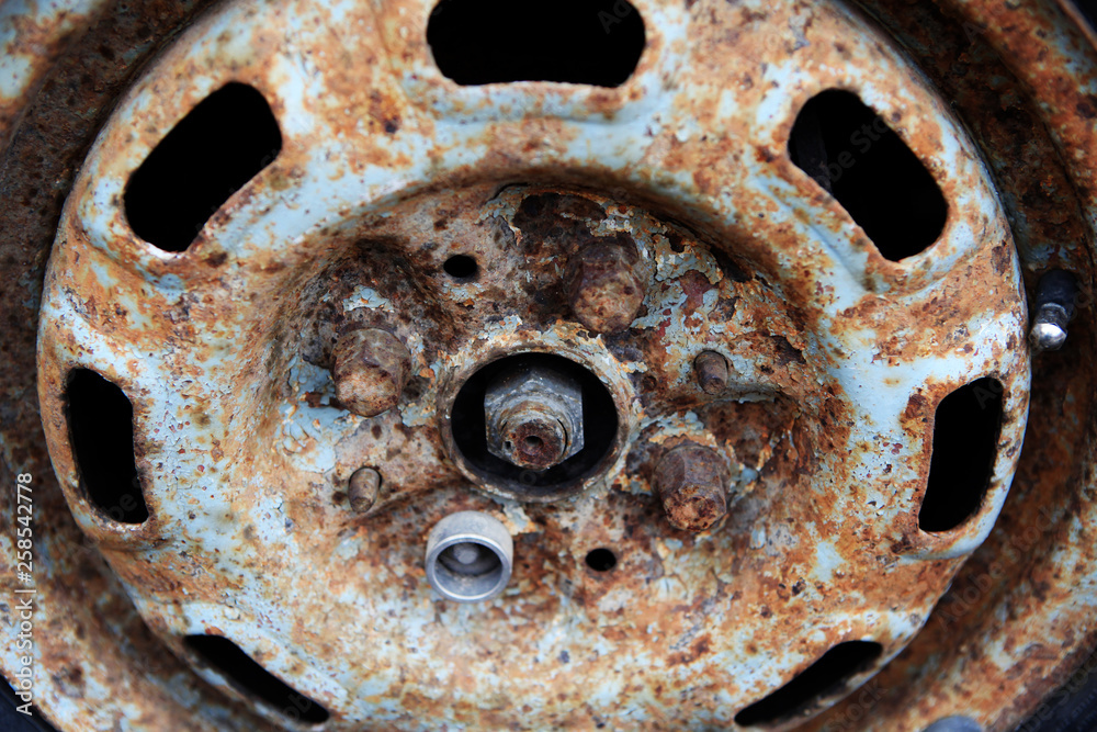 old car disk rust nobody background old car disk rust nobody background