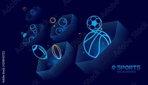 Vector esports with futuristic technology background design.