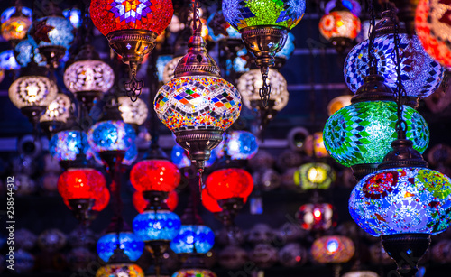 Colorful Turkish Light Lamp Hanging Light shot from Gold Souk Dubai © sarath