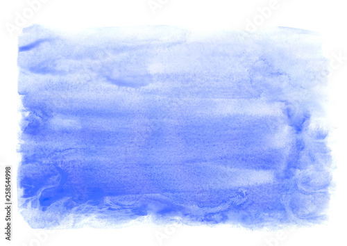  blue strokes of paint on a white background. Abstract watercolor background.