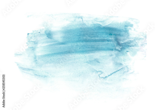 watercolor blue background.Drawing paints on wet paper.Template for design and texts