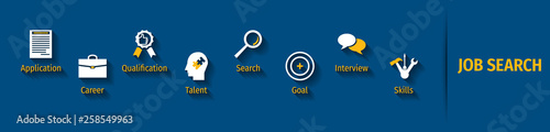 Banner Job Search Concept. Job Search with Icon.