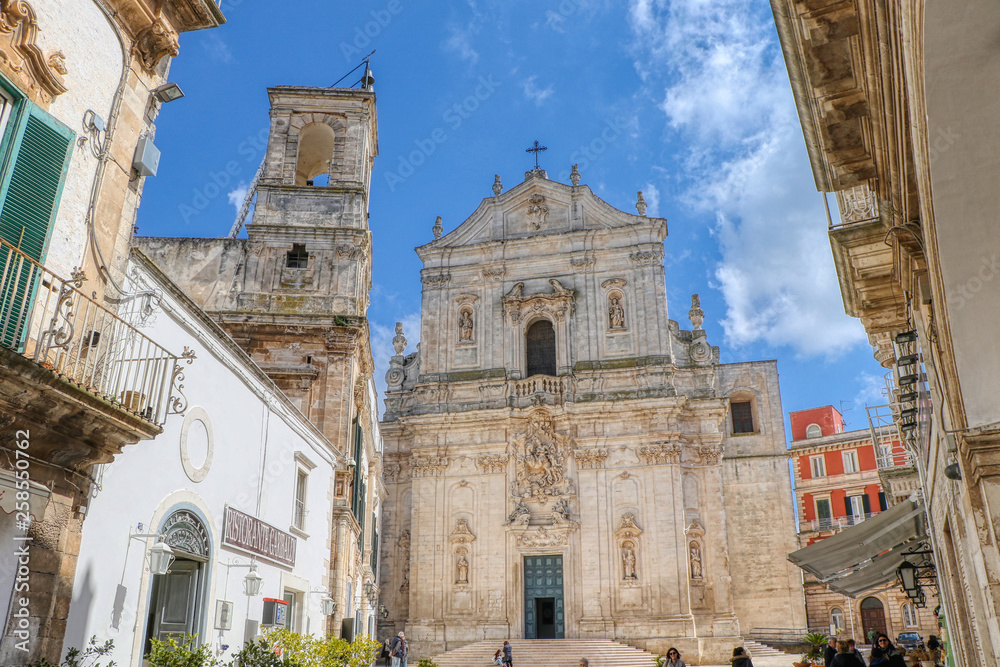 A view of the facade of the Basilica of San Martino in Martina Franca, Puglia, Italy