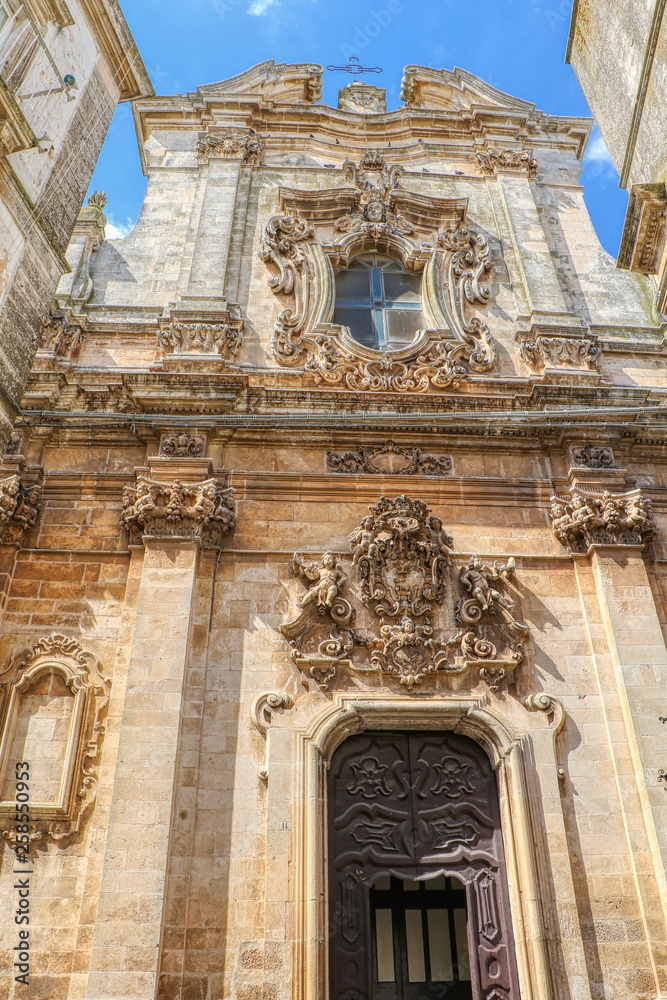 A view of the facade of the Church of San Domenico in Martina Franca, Puglia, Italy