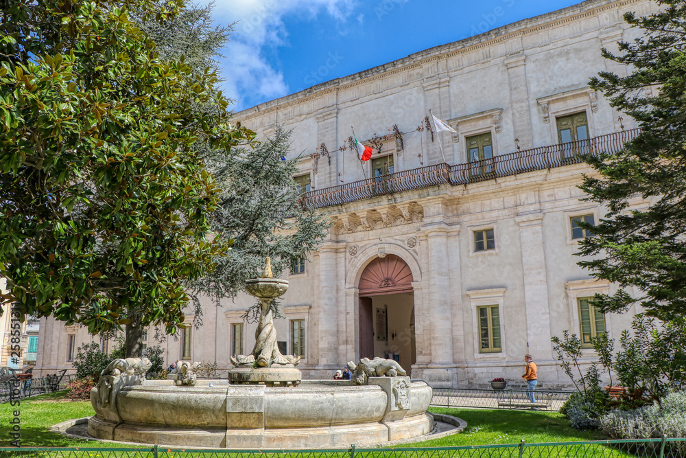 A view of the facade of the Ducal Palace in Martina Franca, Puglia, Italy