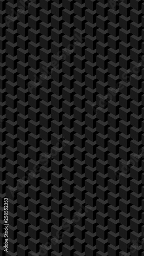 Vertical geometric cubes pattern. Trendy background in isometric style. Wall of cubes.