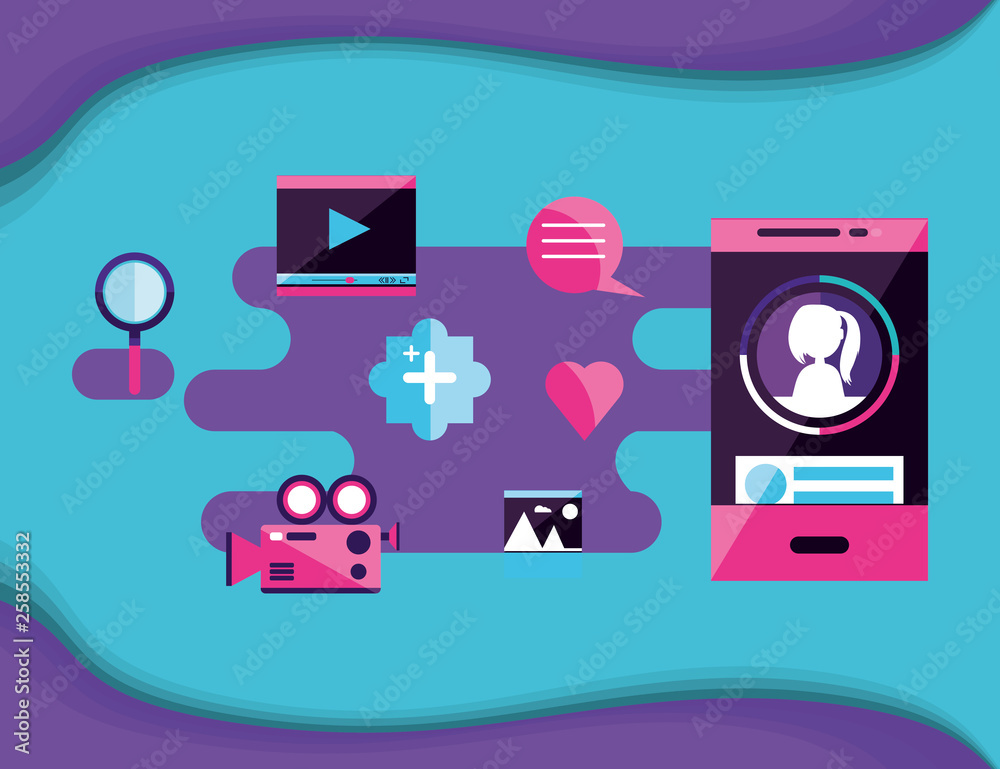 smartphone with social media icons
