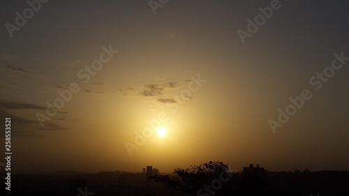 sunset in mountains