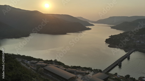 sunset on lake