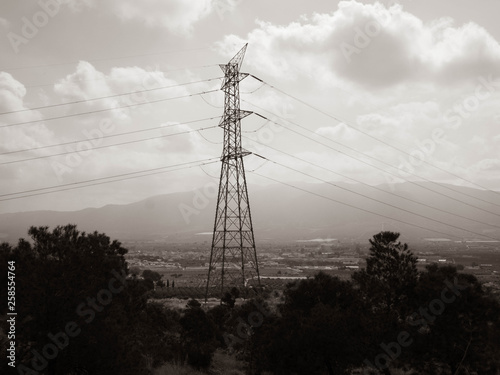 electric tower in a landscape