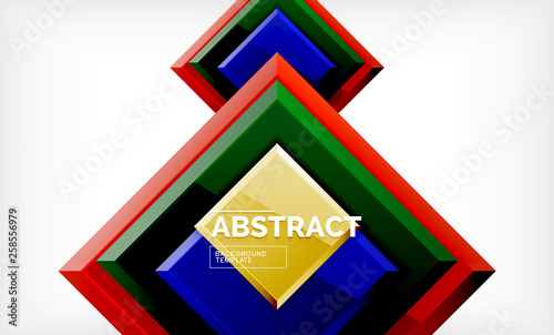 Geometric abstract background, modern square design
