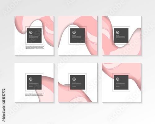 Abstract paper cut concept square backgrounds