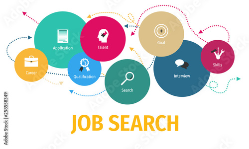 Banner Job Search Concept. Job Search with Icon.