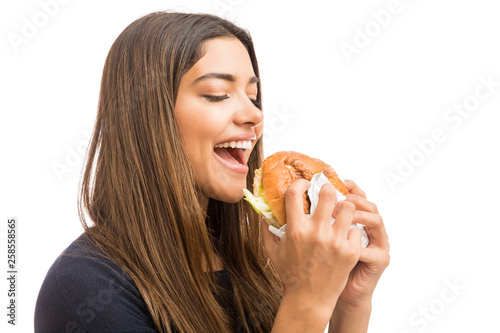 Enjoying Delicious Juicy Burger