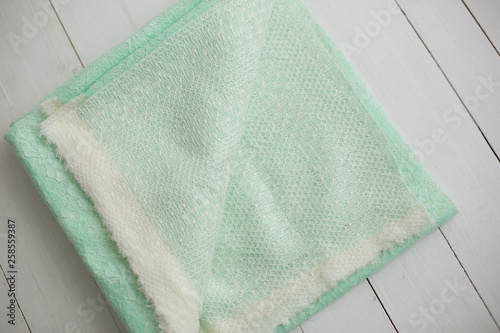 green fabric. lace fabric