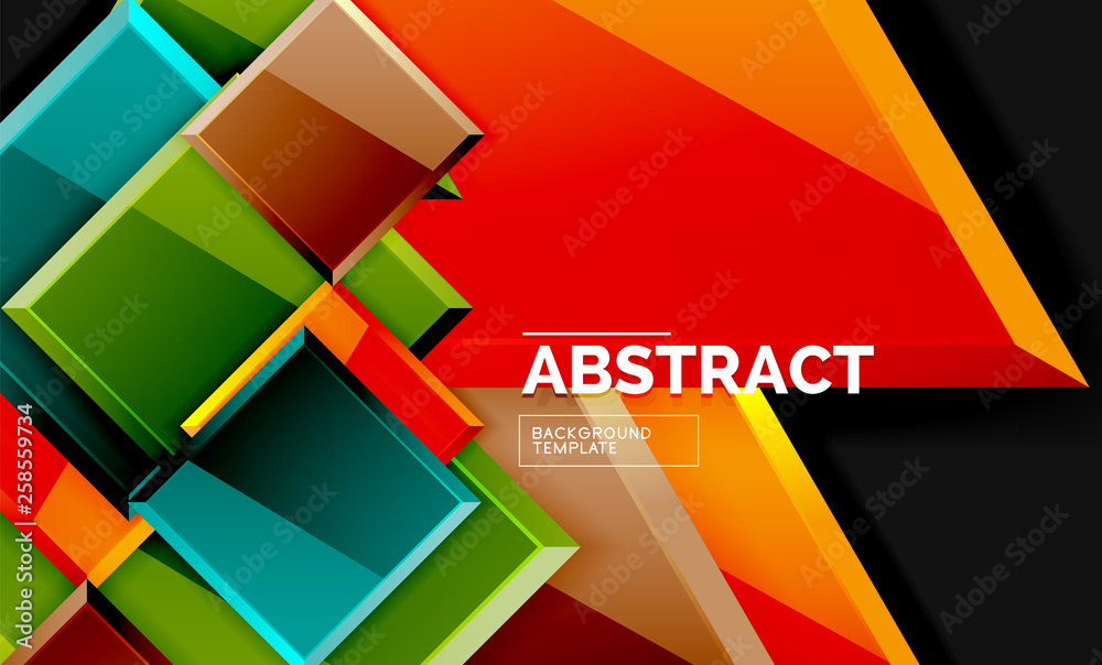 Squares and triangles geometrical background Squares and triangles geometrical background