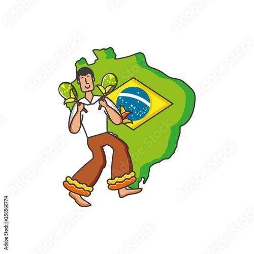 map of brazil with man brazilian