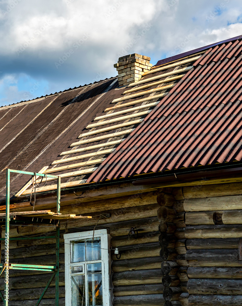 Repair the roof of a wooden house Repair the roof of a wooden house