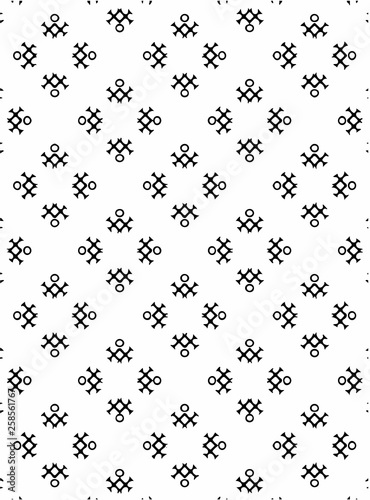 Black and white ornate geometric pattern and abstract background