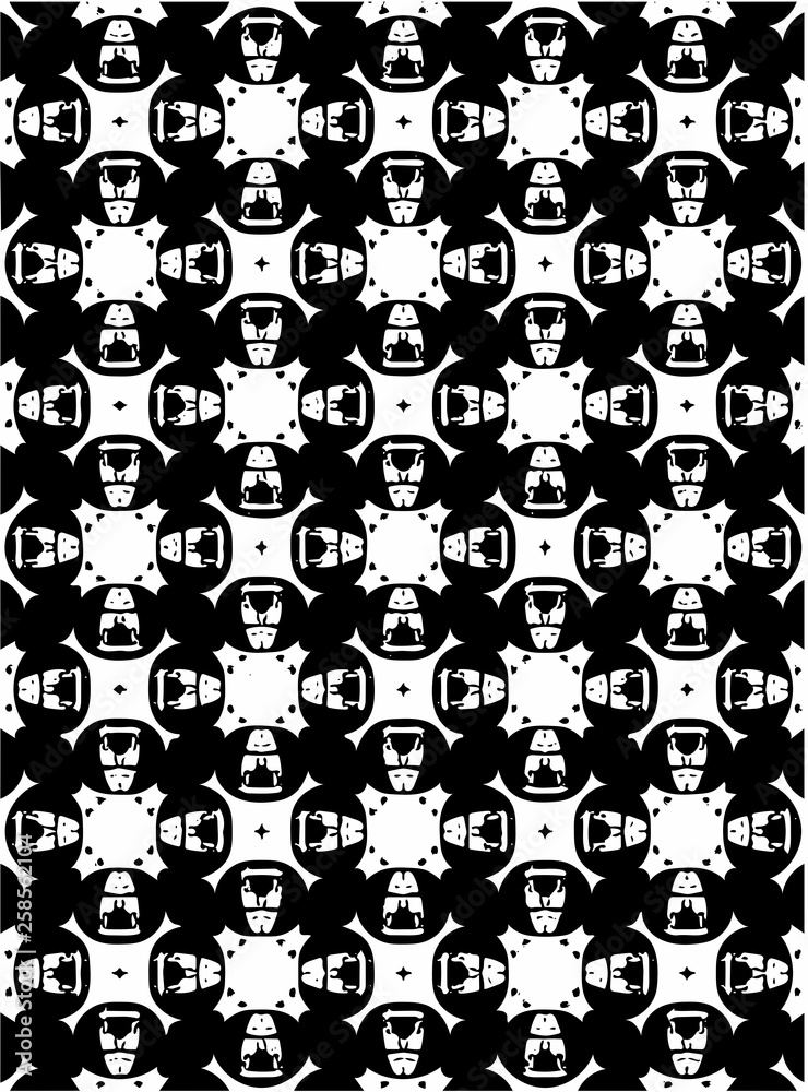 Black and white ornate geometric pattern and abstract background Black and white ornate geometric pattern and abstract background