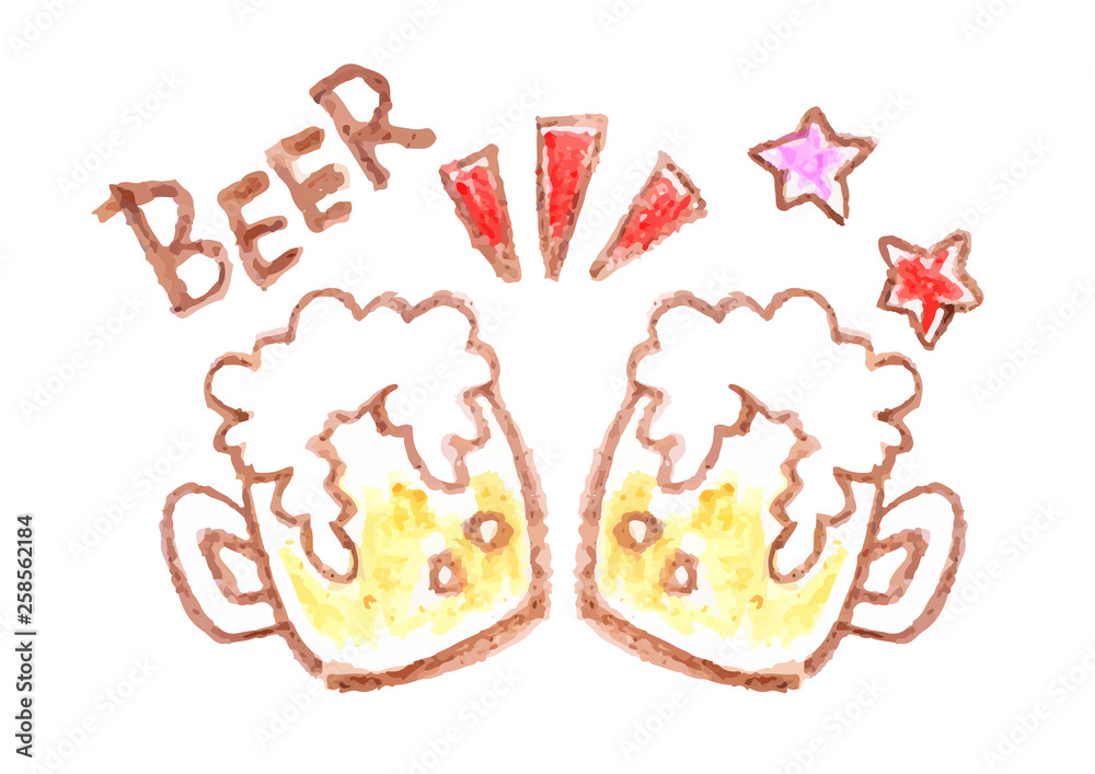 ビアガーデン ビールの手書きイラスト素材 ビアガーデン ビールの手書きイラスト素材