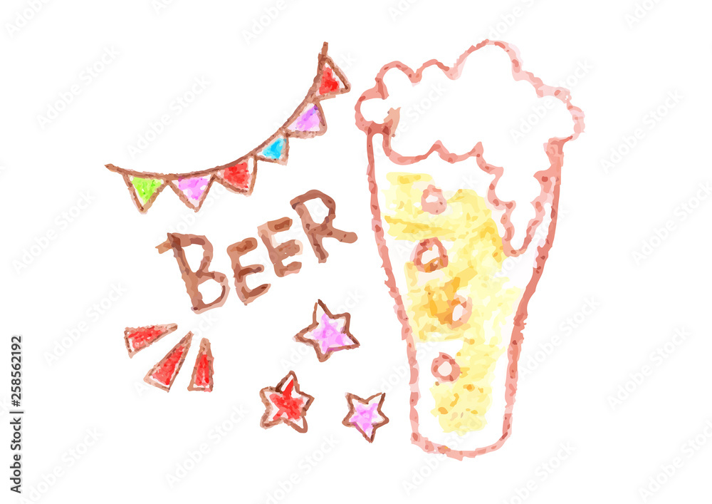 ビアガーデン ビールの手書きイラスト素材 Stock Vector Adobe Stock
