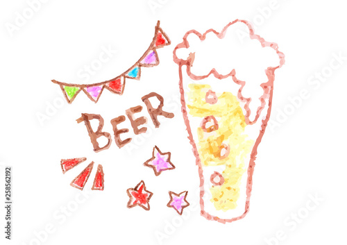 ビアガーデン ビールの手書きイラスト素材 Stock Vector Adobe Stock