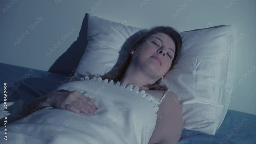 Young woman wake up with nightmare at night Young woman wake up with nightmare at night