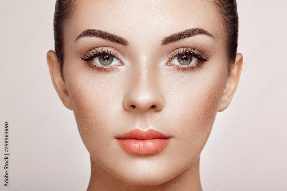 Beautiful Woman with Extreme Long False Eyelashes. Eyelash Extensions. Makeup, Cosmetics. Beauty, Skincare Beautiful Woman with Extreme Long False Eyelashes. Eyelash Extensions. Makeup, Cosmetics. Beauty, Skincare