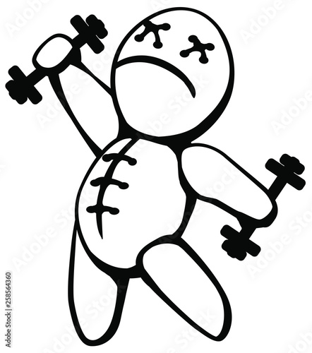 Voodoo Doll Exercising Stencil