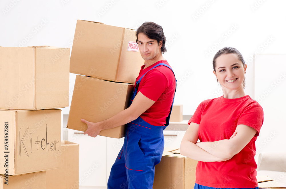 Professional movers doing home relocation Professional movers doing home relocation