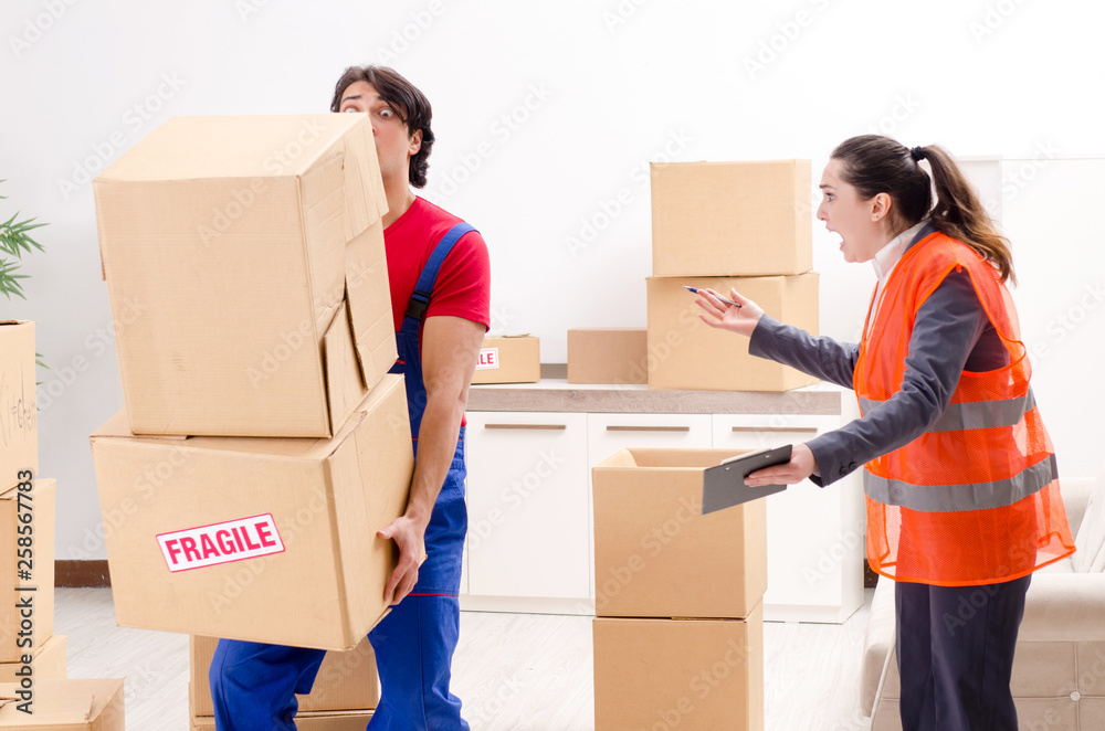 Professional movers doing home relocation Professional movers doing home relocation