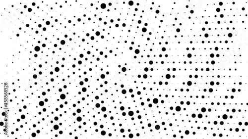 Halftone gradient pattern. Abstract halftone dots background. Monochrome dots pattern. Grunge radial texture. Pop Art, Comic small dots. Design for presentation, business cards, report, flyer, cover