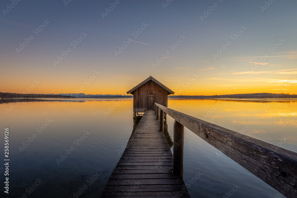 Sunset at lake Ammersee