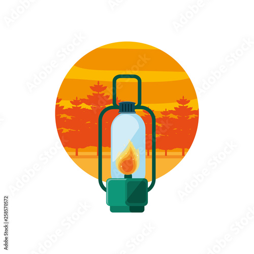 kerosene lamp isolated icon