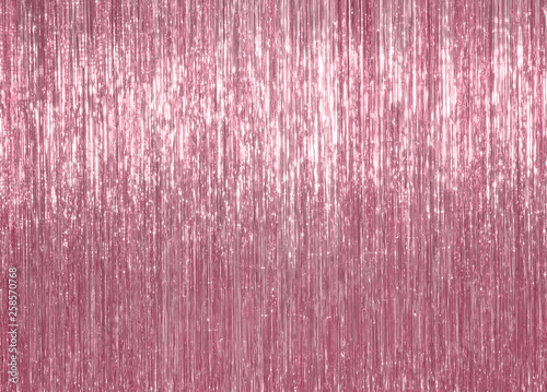 pink Christmas tinsel background Christmas lights background