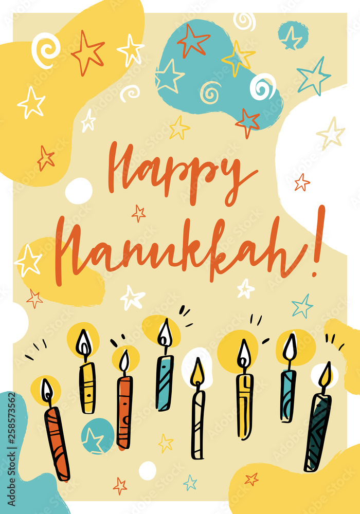 Happy Hanukkah vector card