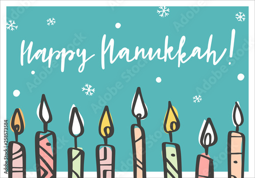 Happy Hanukkah vector card