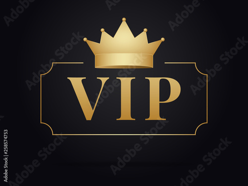 Vip member golden emblem . 