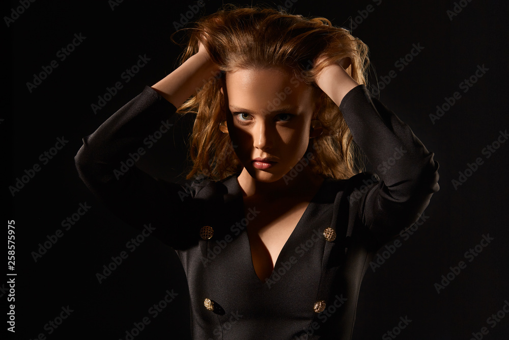 Surrealist portrait. Dramatic portrait of a girl in the dark. Fashion sexy girl. .. Surrealist portrait. Dramatic portrait of a girl in the dark. Fashion sexy girl. ..