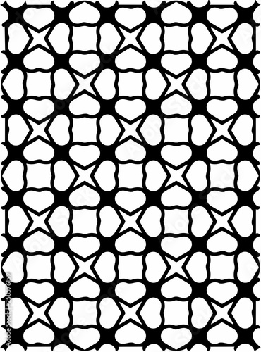 Fototapeta Naklejka Na Ścianę i Meble -  Black and white ornate geometric pattern and abstract background