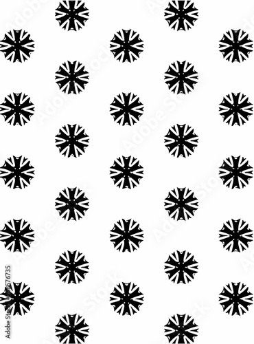 Black and white ornate geometric pattern and abstract background