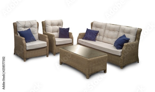 garden furniture on a white background