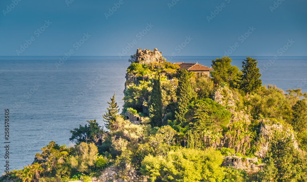 Isolla Bella, Taormina (Tauromenion in Greek), Metropolitan area of Messina, Eastern Sicily, Italy. Founded by Greek colonists from Naxos